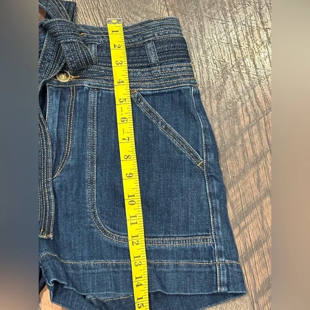 Anthropology Pilcro and the Letterpress Blue Jean Shorts with Paper Bag Waist